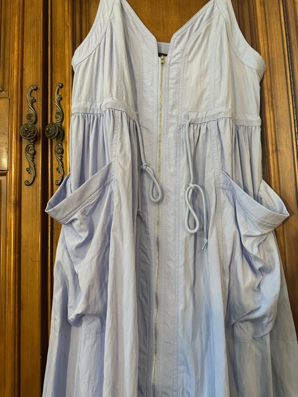 NEW fab'rik Free Fall Dalton Utility Light Lavender Sleeveless Midi Dress Small - Picture 10 of 16